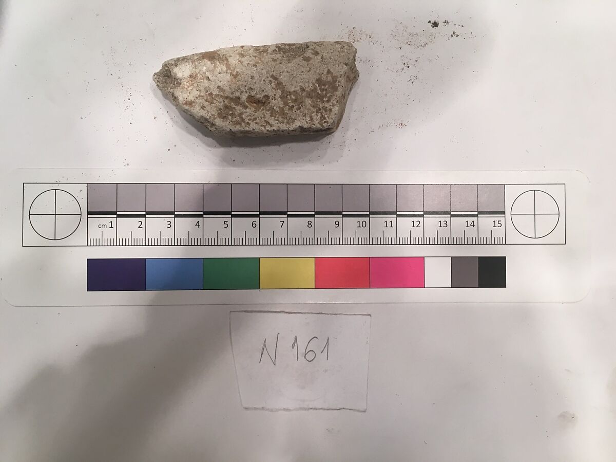 Stucco Fragment, Stucco; carved, painted