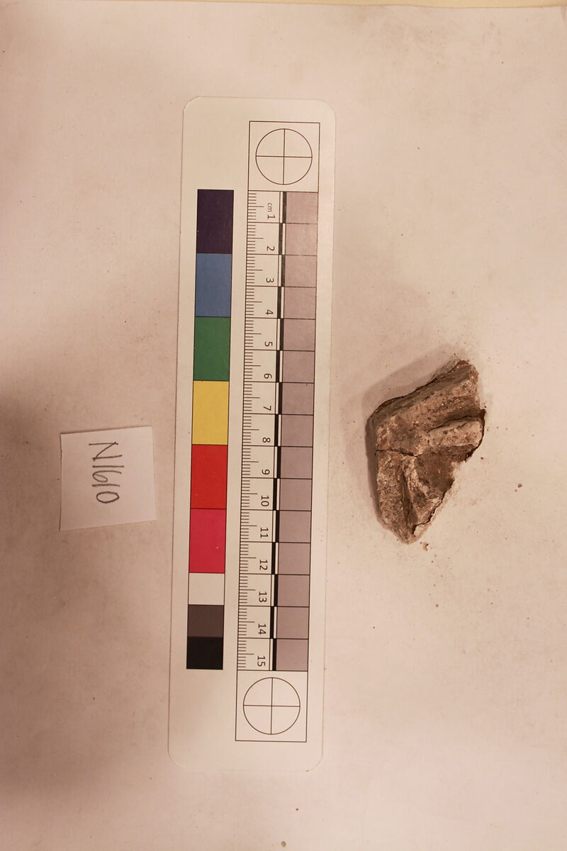 Stucco Fragment, Stucco; carved, painted 