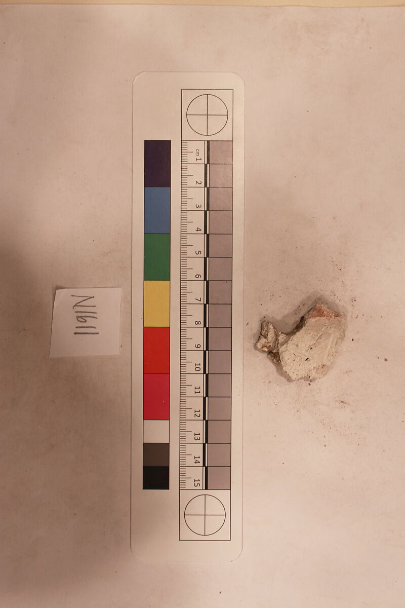 Stucco Fragment, Stucco; carved, painted