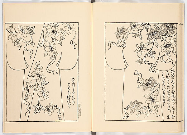 Miyako hinagata, Vol. 10 (kosode patterns from the imperial capital), Woodblock-printed book, Japan