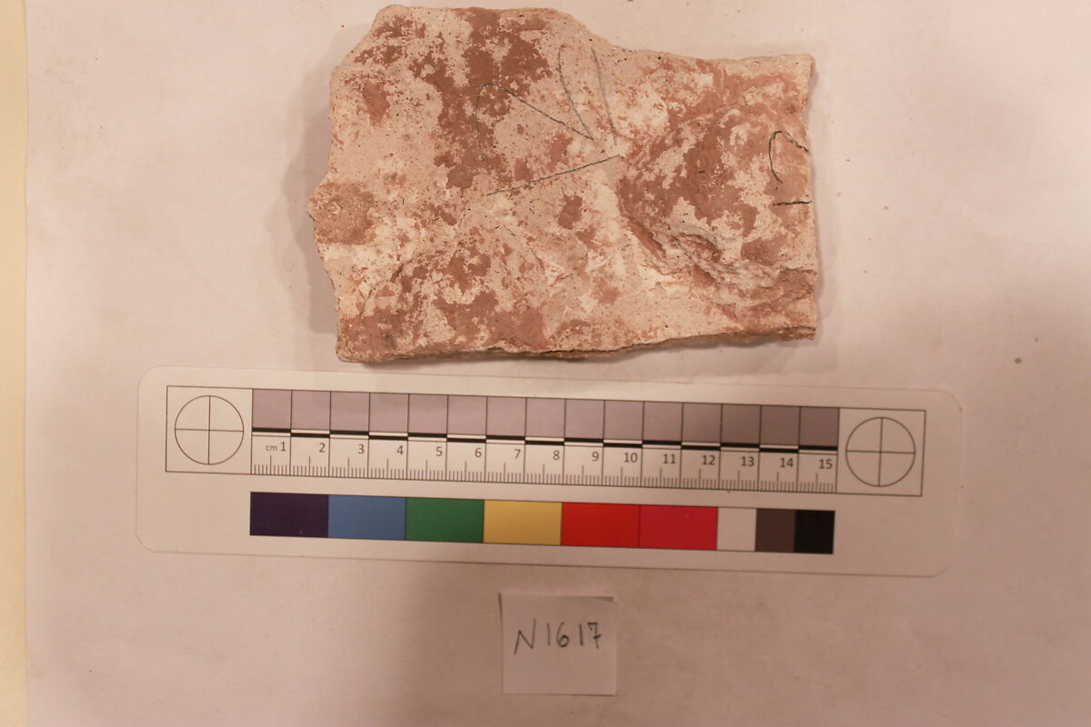 Stucco Fragment, Stucco; carved, painted