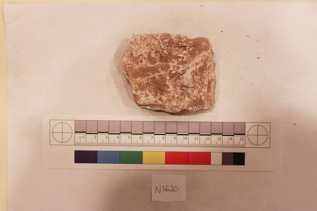 Stucco Fragment, Stucco; carved, painted