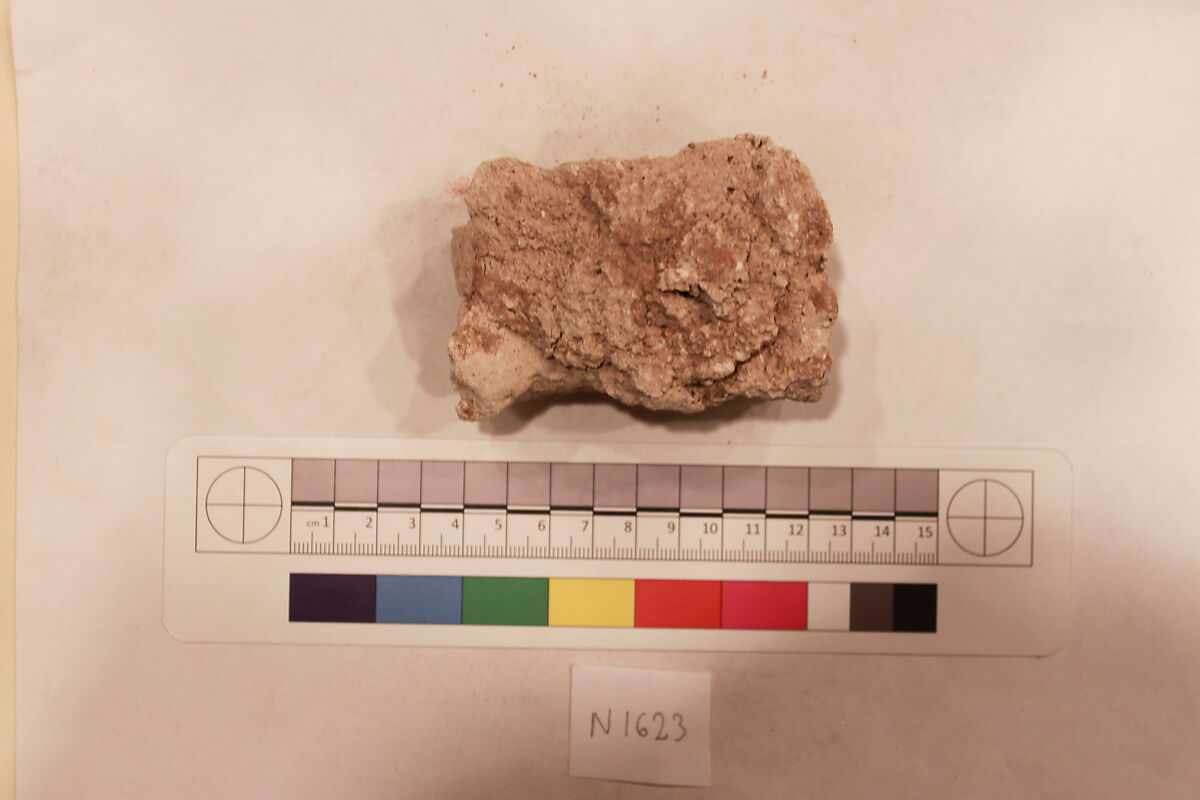 Stucco Fragment, Stucco; carved, painted