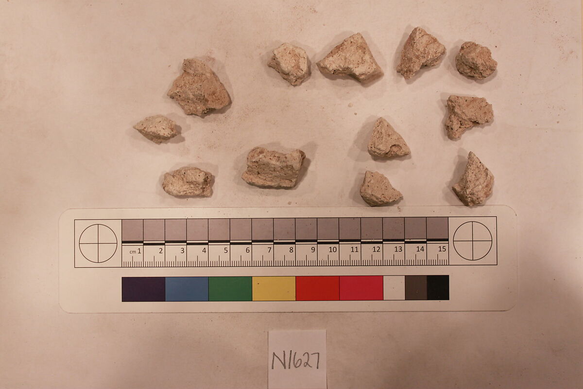 Stucco Fragment, Stucco; carved, painted 