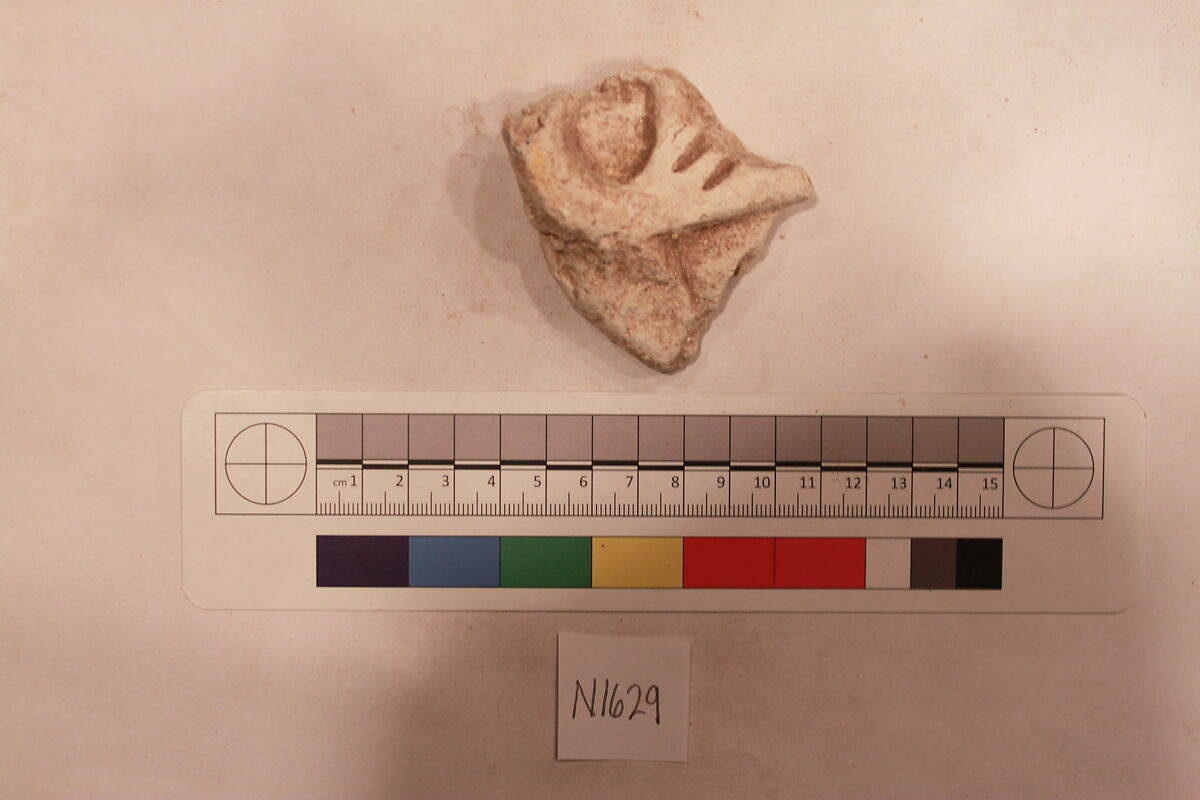 Stucco Fragment, Stucco; carved, painted 