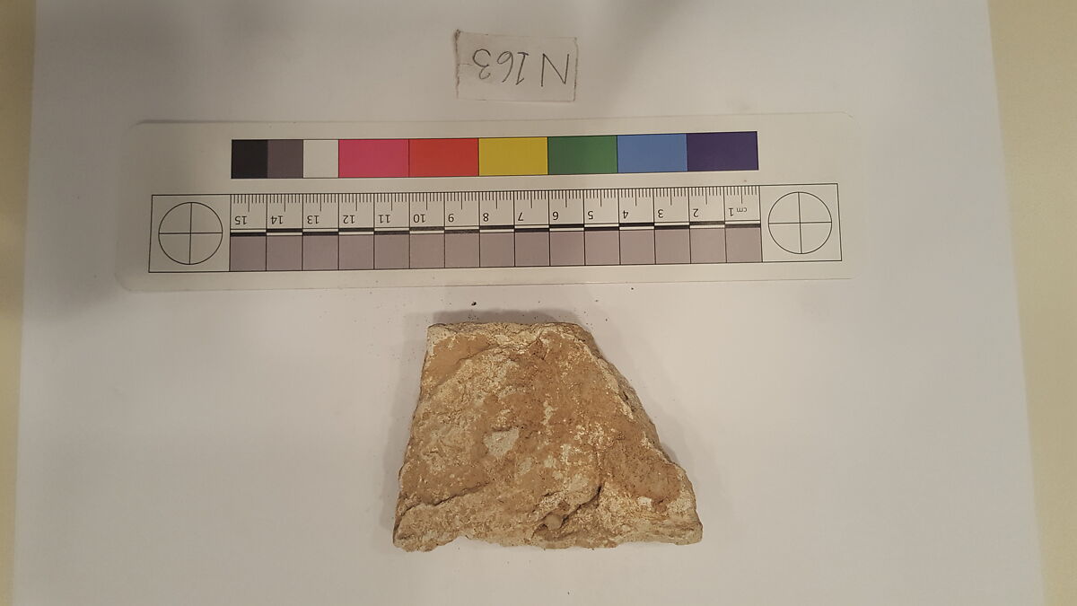 Stucco Fragment, Stucco; carved, painted