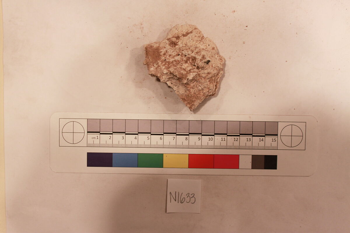 Stucco Fragment, Stucco; carved, painted