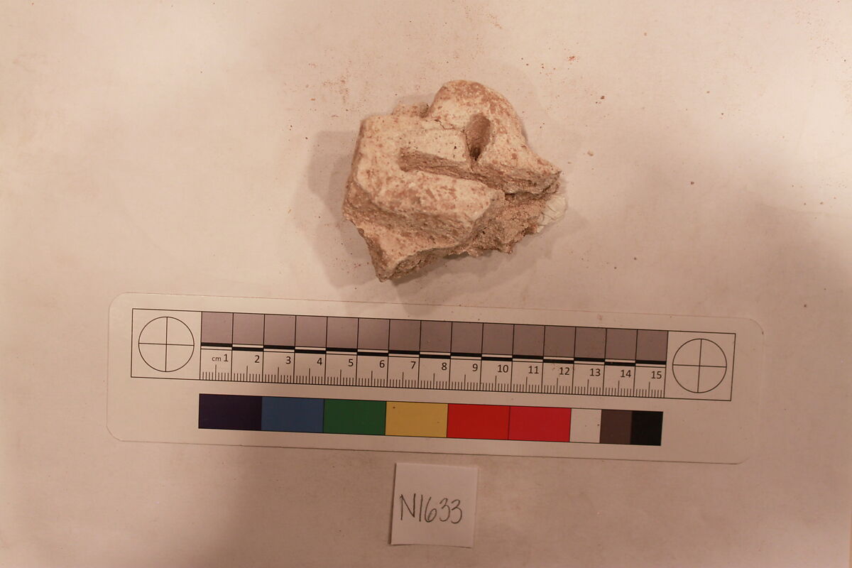 Stucco Fragment, Stucco; carved, painted 