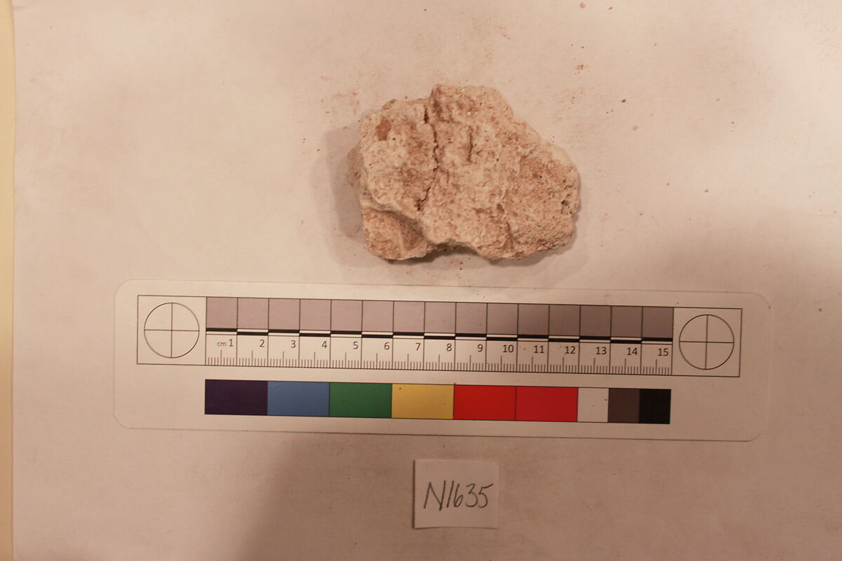 Stucco Fragment, Stucco; carved, painted