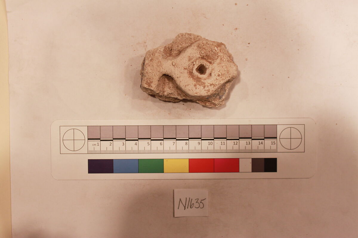 Stucco Fragment, Stucco; carved, painted 
