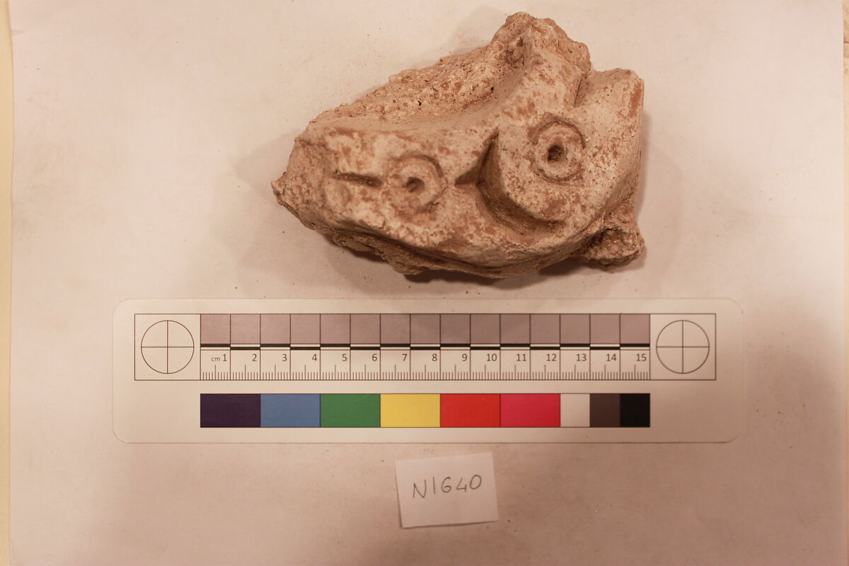 Stucco Fragment, Stucco; carved, painted 