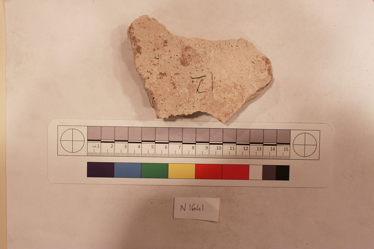 Stucco Fragment, Stucco; carved, painted