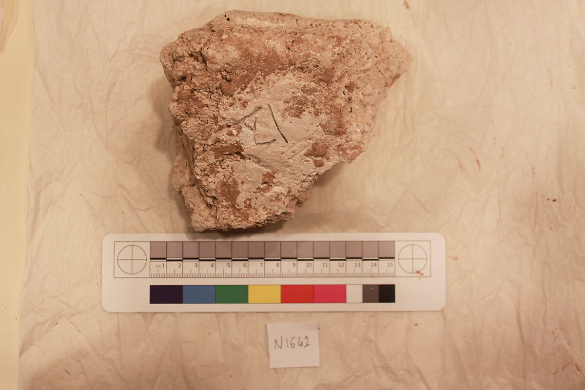 Stucco Fragment, Stucco; carved, painted