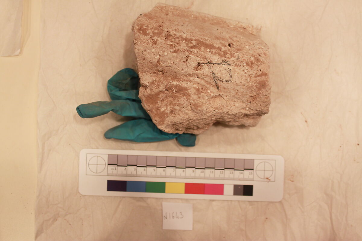 Stucco Fragment, Stucco; carved, painted