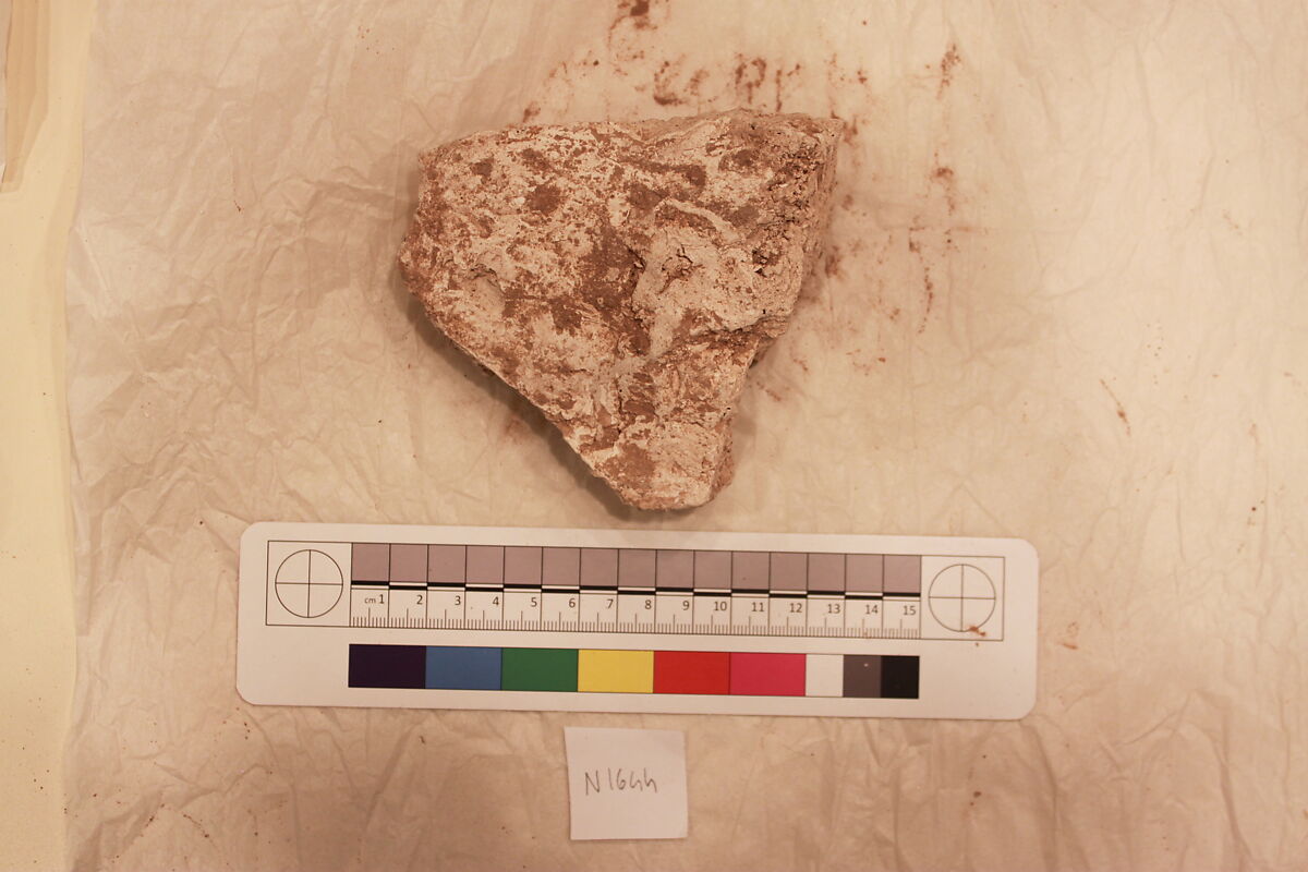 Stucco Fragment, Stucco; carved, painted