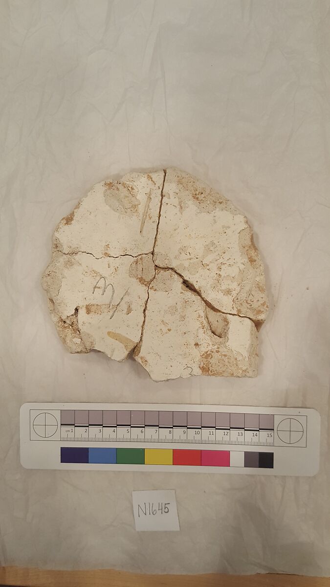 Stucco Fragment, Stucco; carved, painted