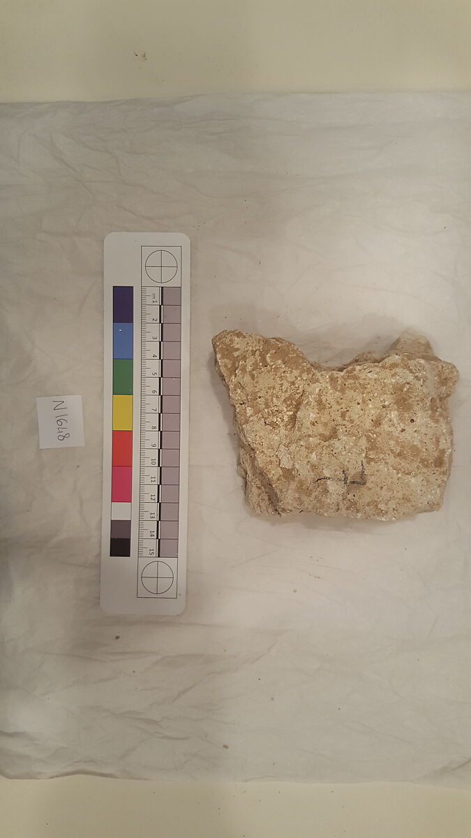 Stucco Fragment, Stucco; carved, painted