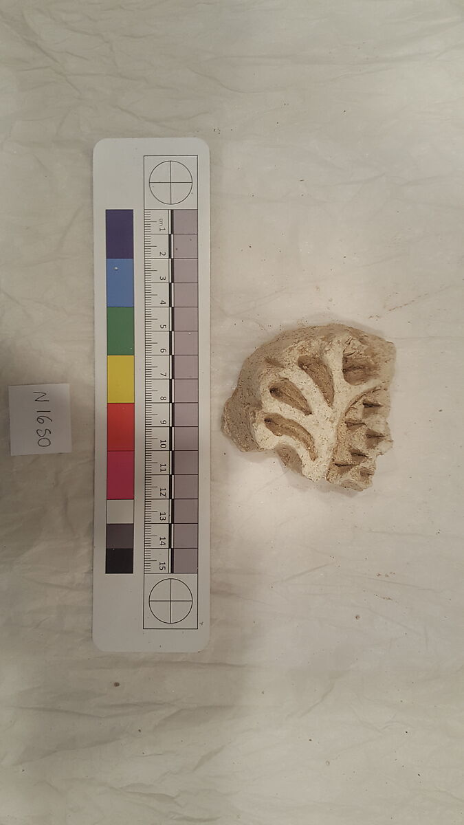 Stucco Fragment, Stucco; carved, painted 