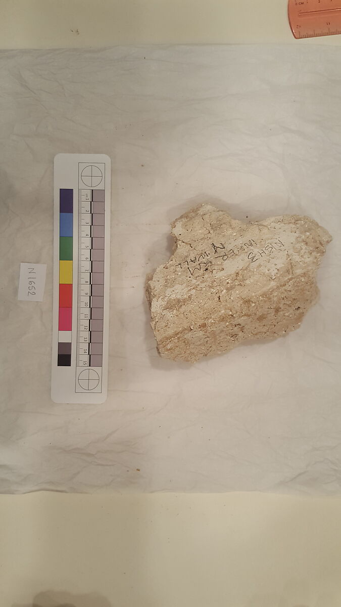 Stucco Fragment, Stucco; carved, painted