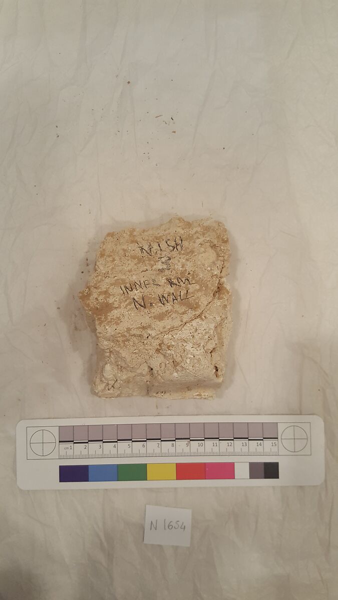 Stucco Fragment, Stucco; carved, painted