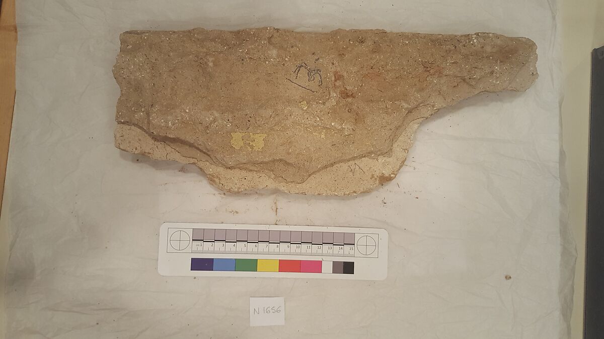 Stucco Fragment, Stucco; carved, painted