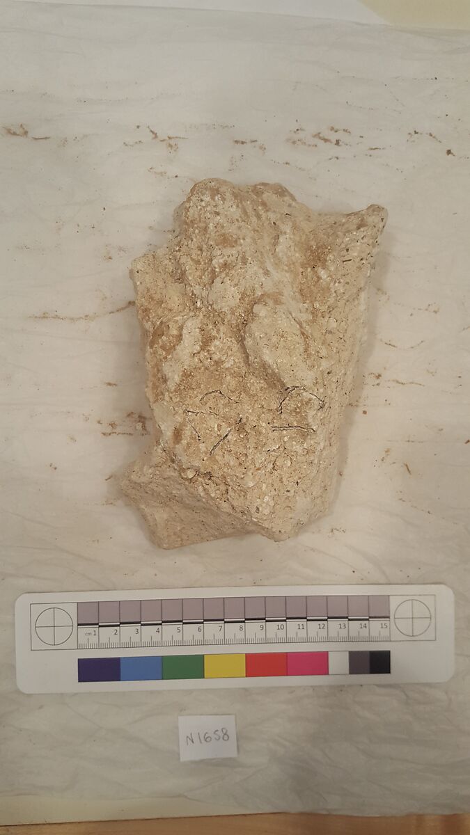 Stucco Fragment, Stucco; carved, painted