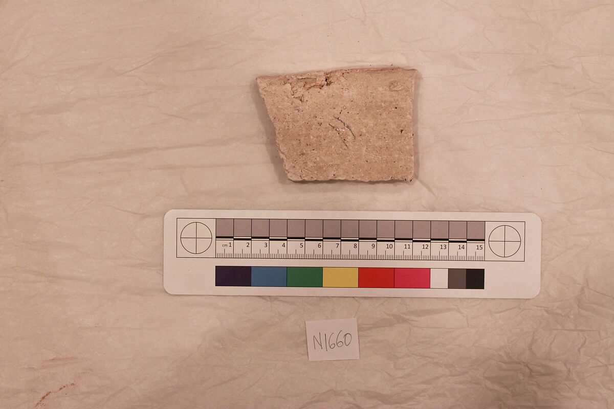 Stucco Fragment, Stucco (mortar?); carved, painted