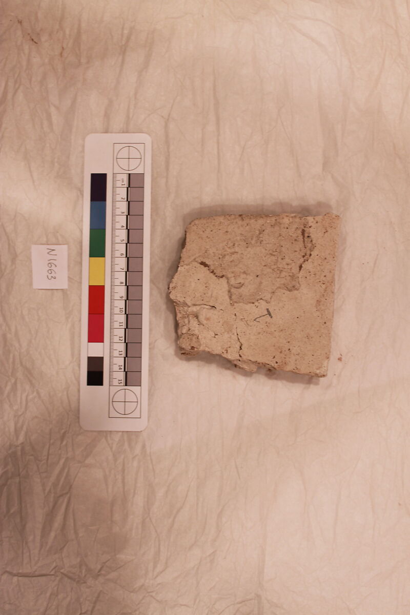 Stucco Fragment, Stucco; carved, painted