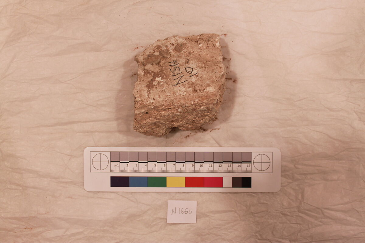 Stucco Fragment, Stucco; carved, painted