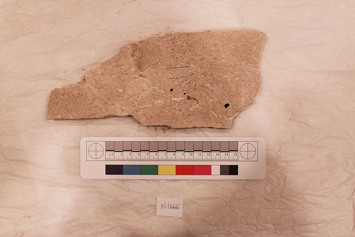 Stucco Fragment, Stucco; carved, painted