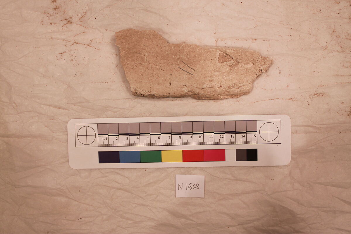 Stucco Fragment, Stucco; carved, painted