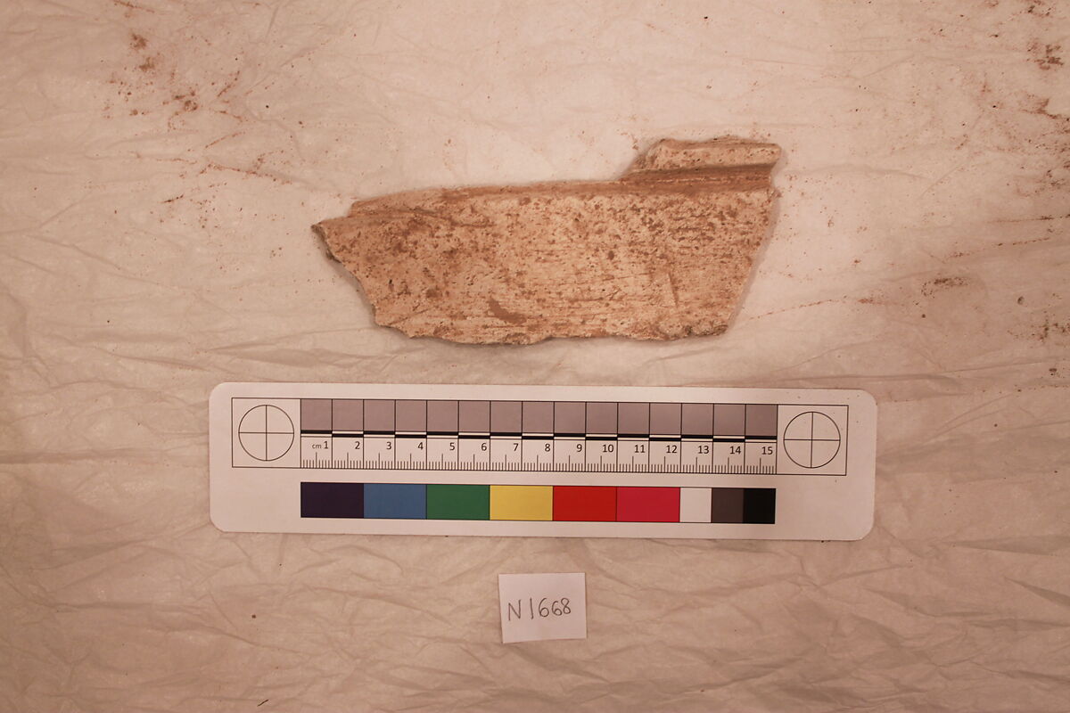 Stucco Fragment, Stucco; carved, painted 