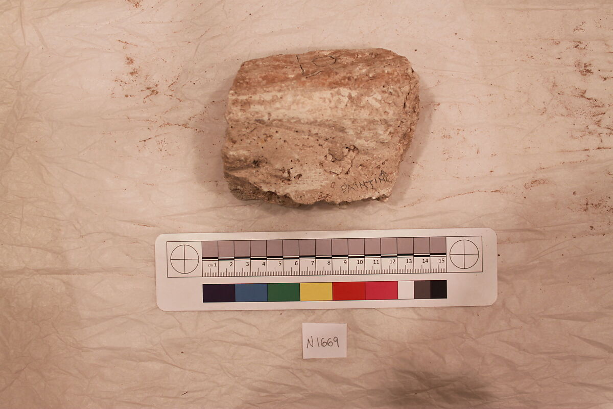 Stucco Fragment, Stucco; carved, painted