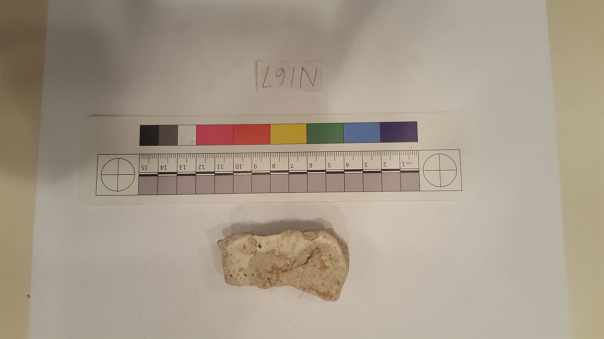 Stucco Fragment, Stucco; carved, painted