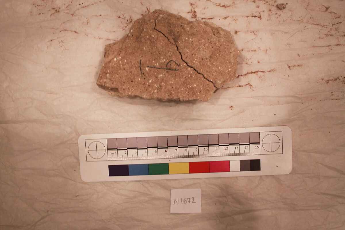 Stucco Fragment, Stucco; carved, painted