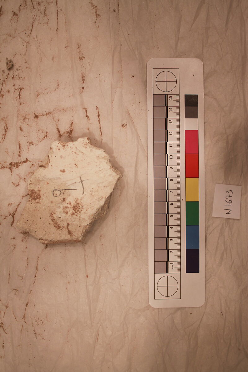 Stucco Fragment, Stucco; carved, painted