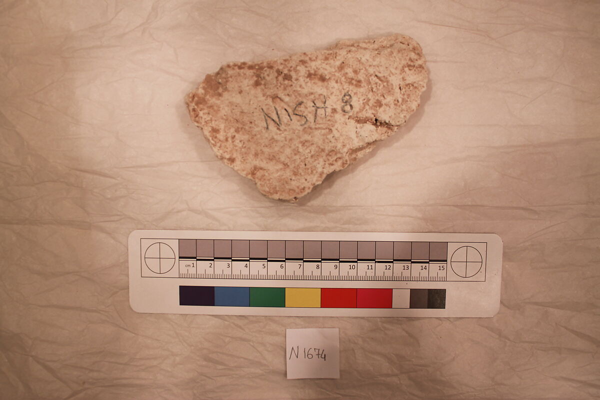 Stucco Fragment, Stucco; carved, painted