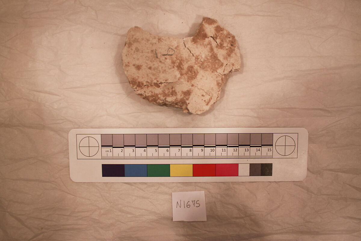 Stucco Fragment, Stucco; carved, painted