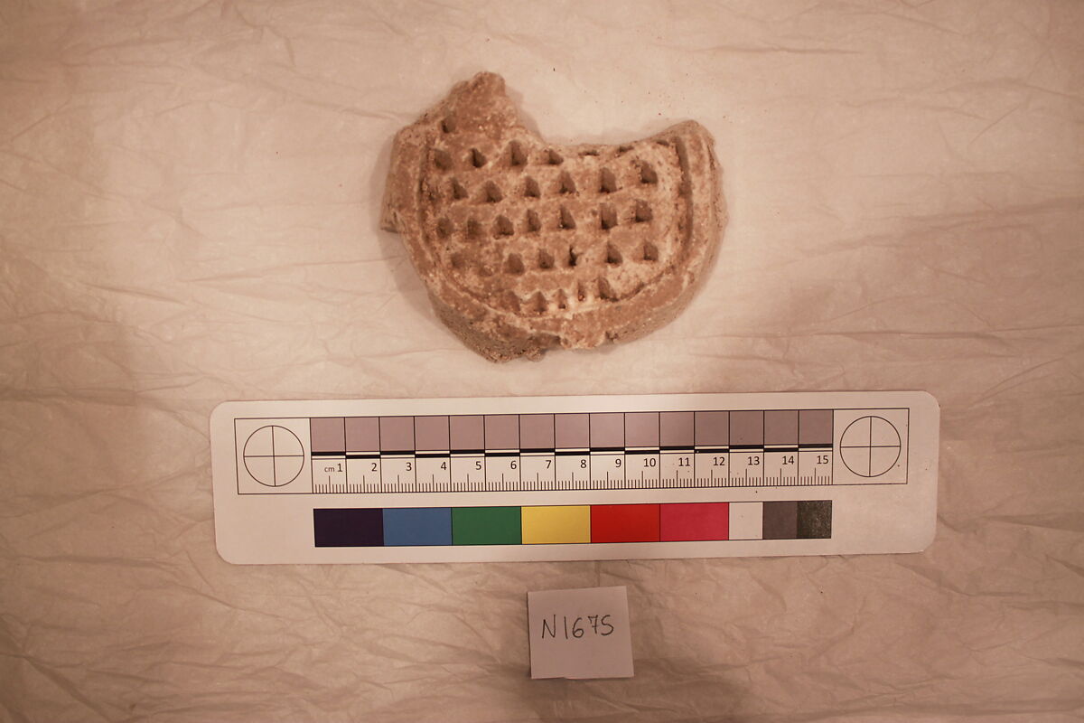 Stucco Fragment, Stucco; carved, painted 