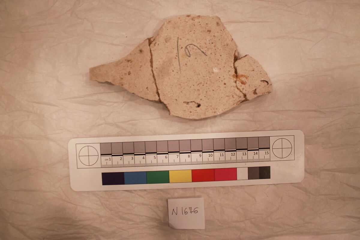 Stucco Fragment, Stucco; carved, painted