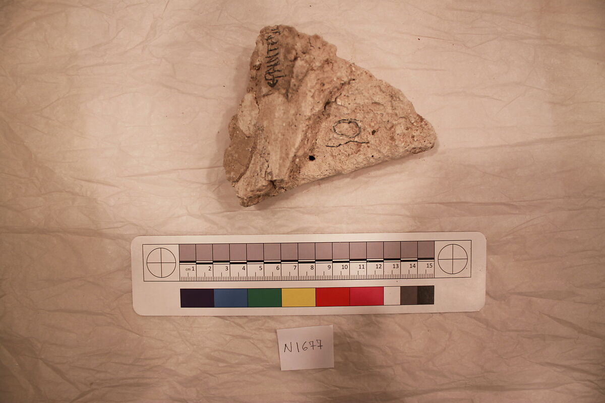 Stucco Fragment, Stucco; carved, painted