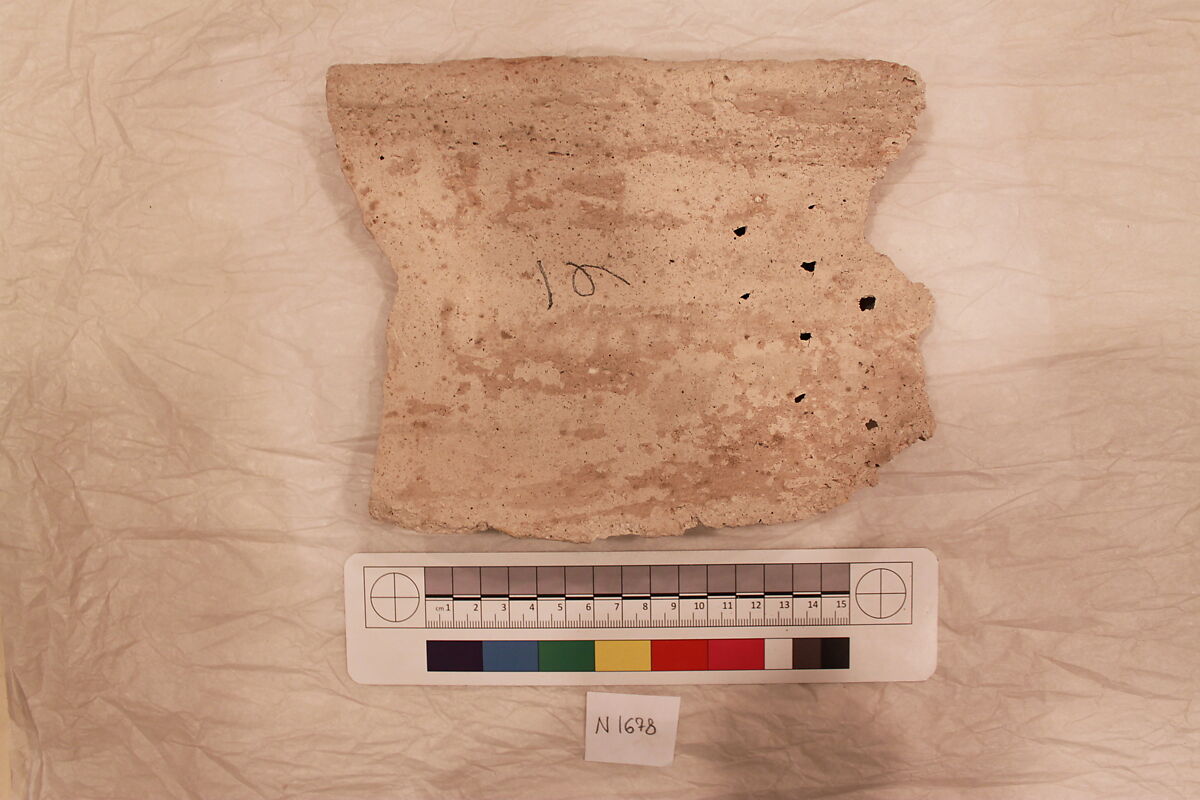 Stucco Fragment, Stucco; carved, painted