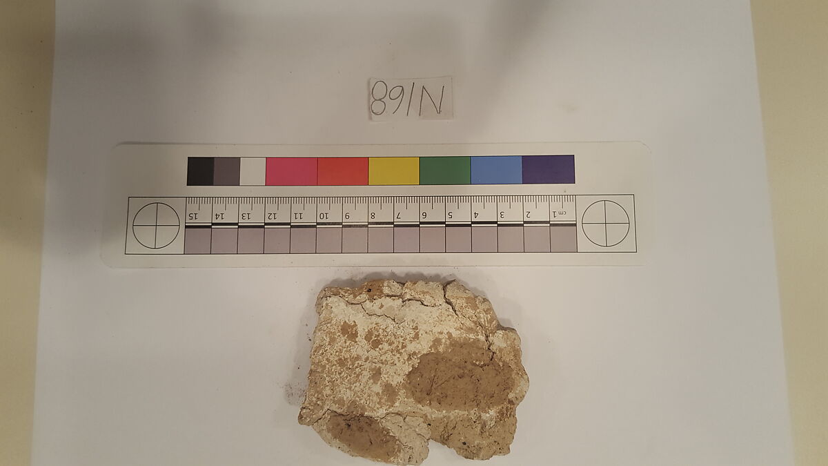 Stucco Fragment, Stucco; carved and painted