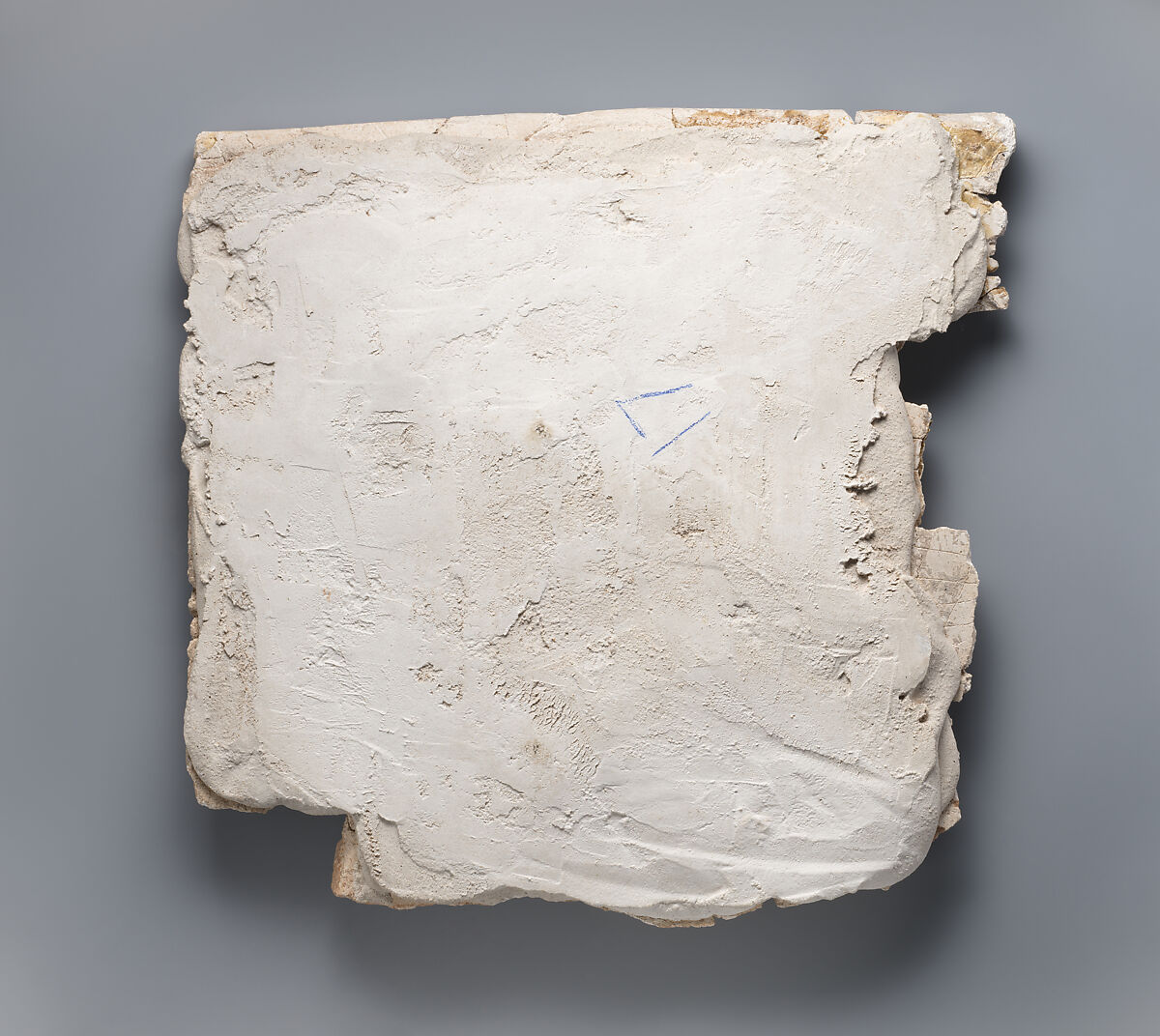 Fragment of a Carved Panel with Stars, Stucco; carved, painted