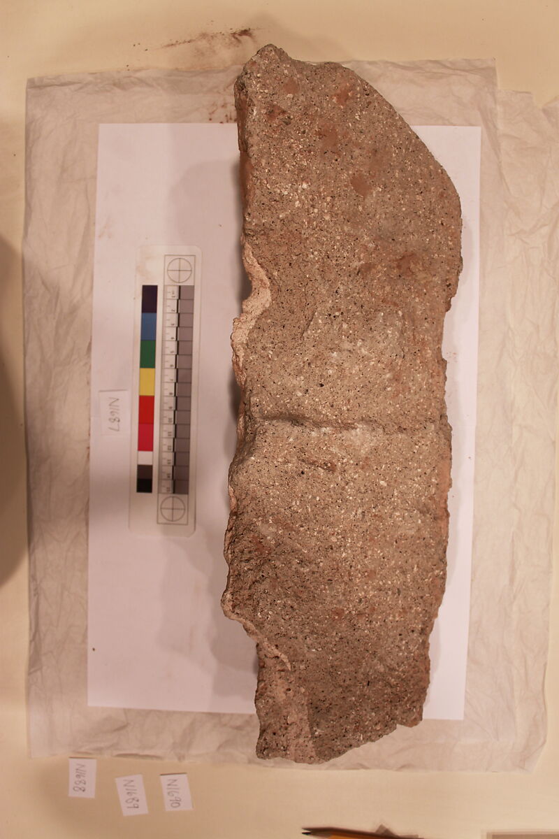 Stucco Fragment, Stucco; carved, painted
