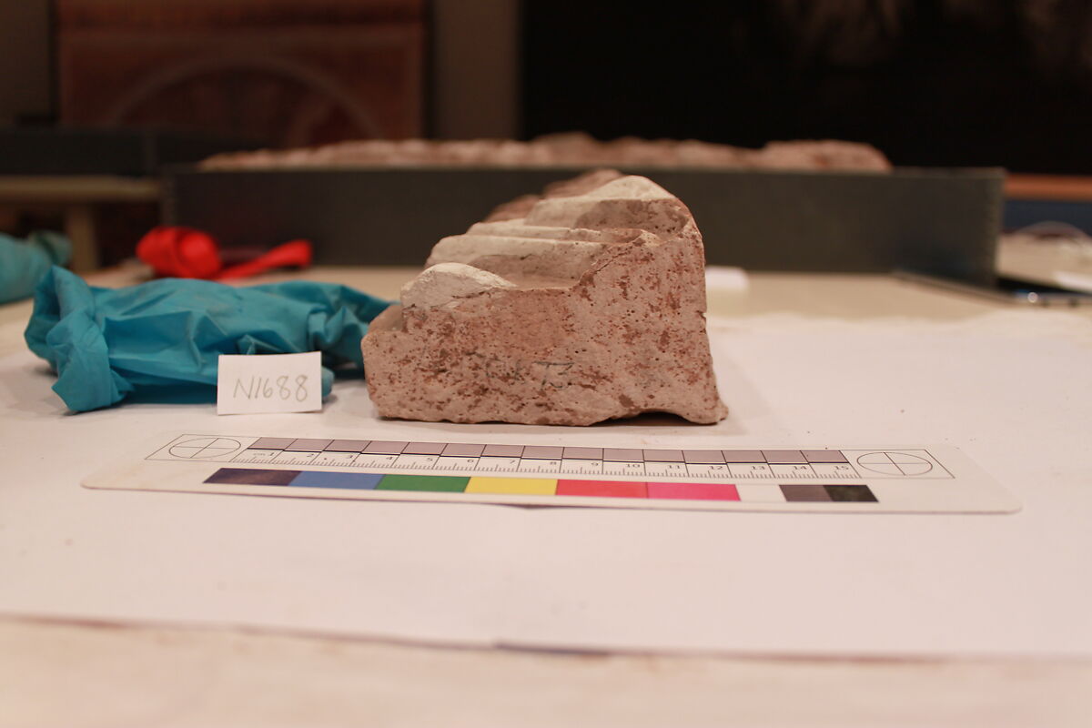 Stucco Fragment, Stucco; carved, painted