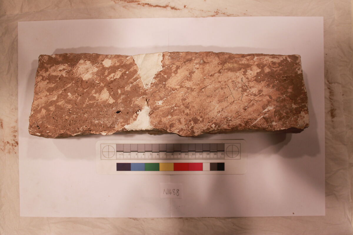 Stucco Fragment, Stucco; carved, painted