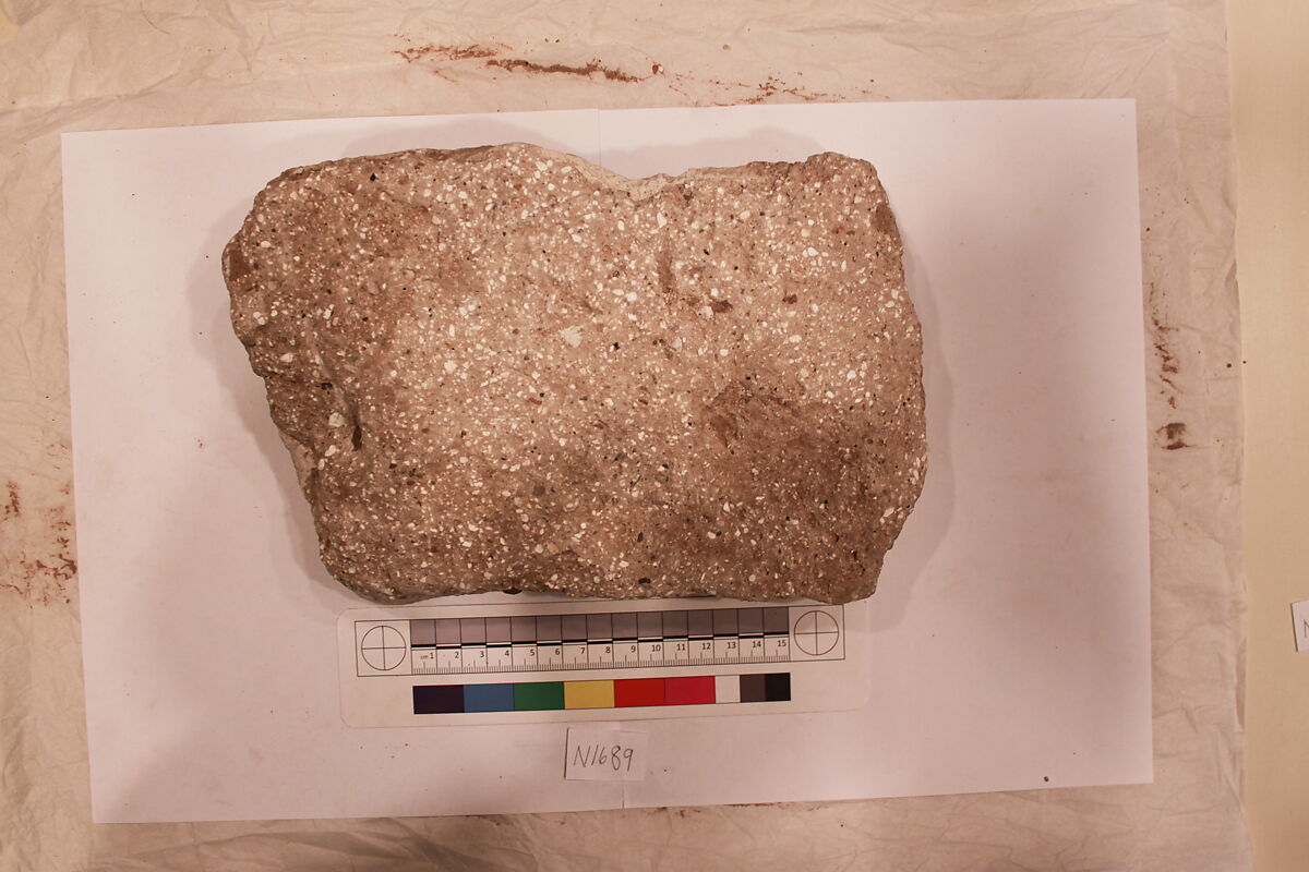 Stucco Fragment, Stucco; carved, painted