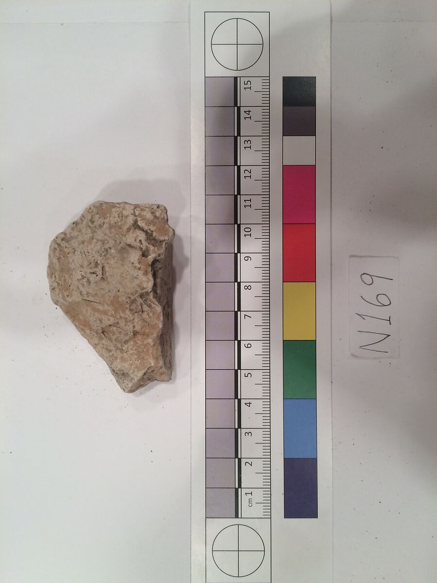 Stucco Fragment, Stucco; carved and painted