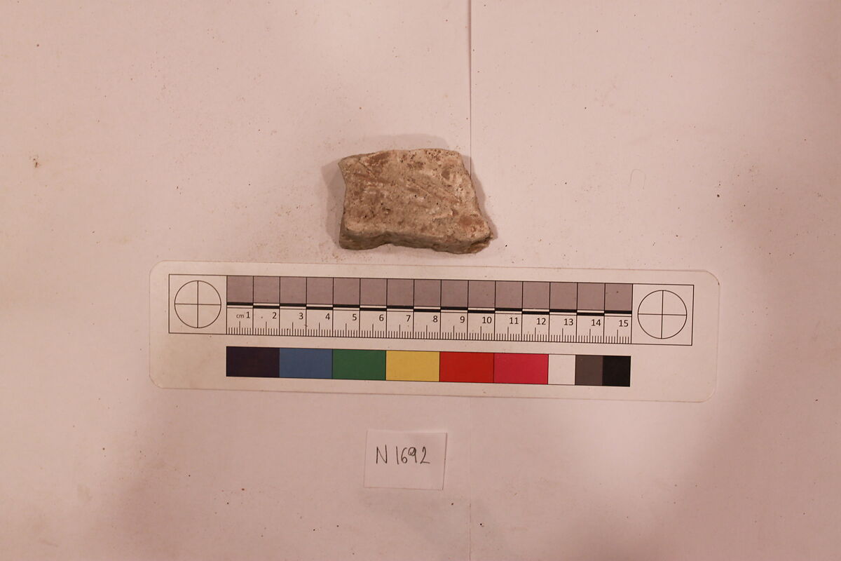 Stucco Fragment, Stucco; carved, painted